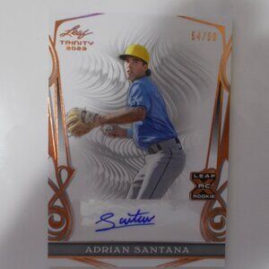 Adrian Santana 2023 Leaf Trinity XRC BRONZE Auto 54/99 Tampa Bay Rays